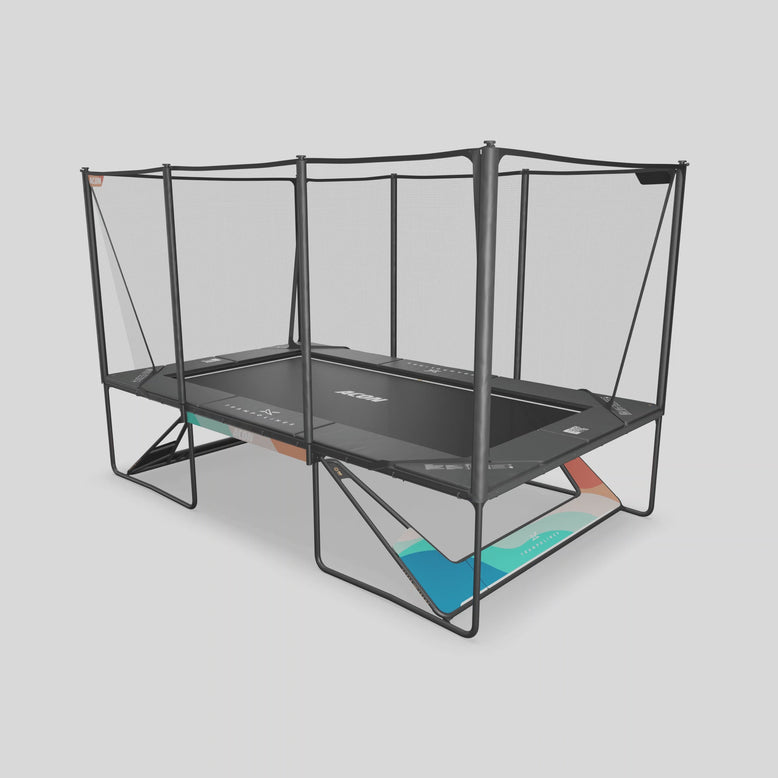 Acon X 17 suorakulmainen trampoliini turvaverkolla ja tikkailla (10)