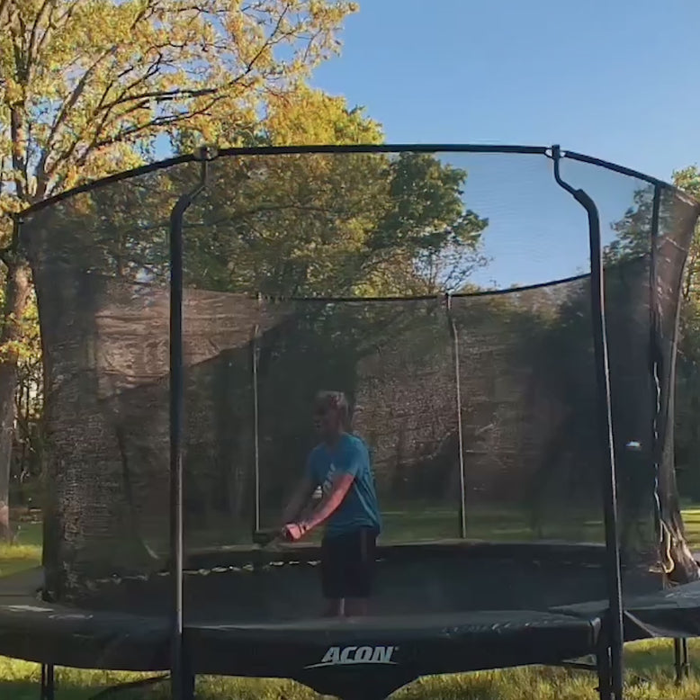 ACON Air 4,3m black pyöreä trampoliini premium turvaverkolla ja tikkailla (7)