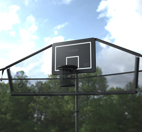 ACON Air koripalloteline taustaverkolla pyöreille trampoliineille (1)
