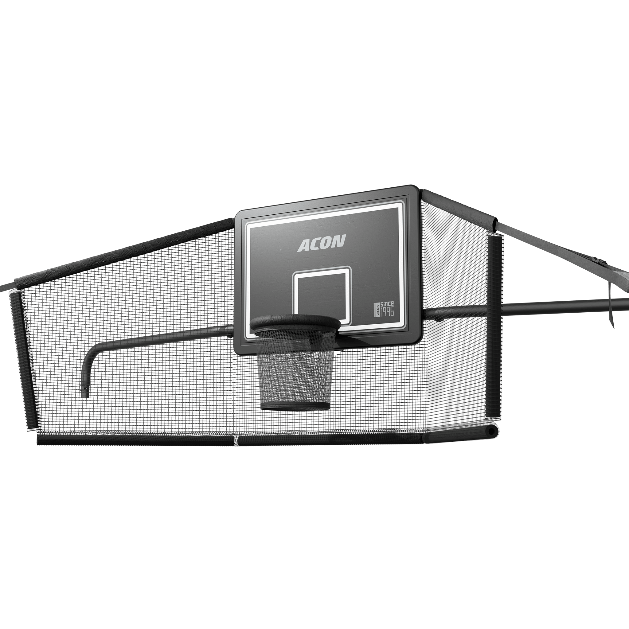 ACON X Koripallokori ja takaverkko 17ft suorakulmaiselle trampoliinille.