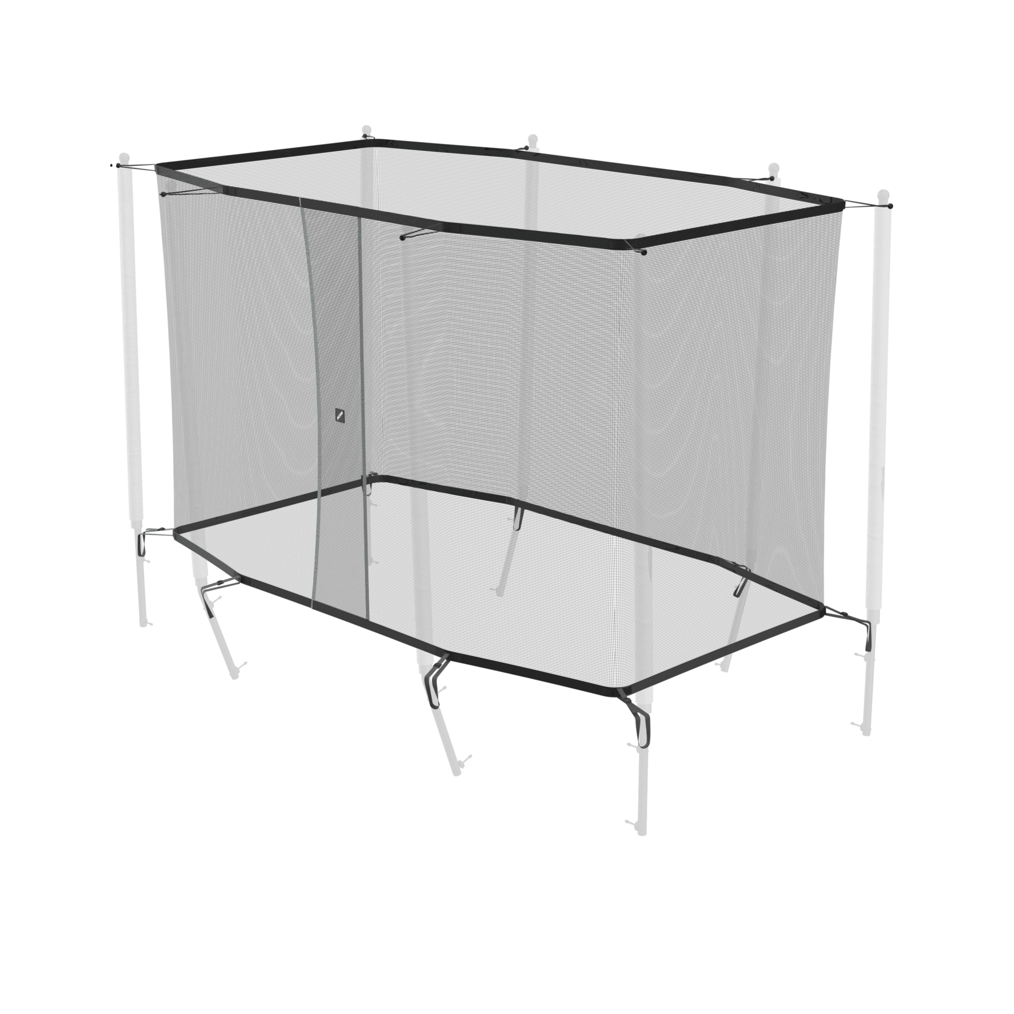Korvaava verkko suorakulmaisen 13 HD trampoliinin turvaverkolle valkoisella taustalla