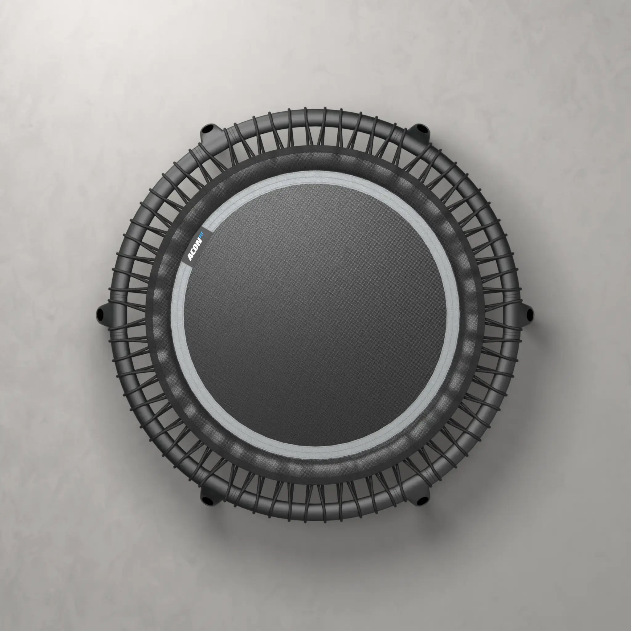 Musta pyöreä Acon fitness-trampoliini.