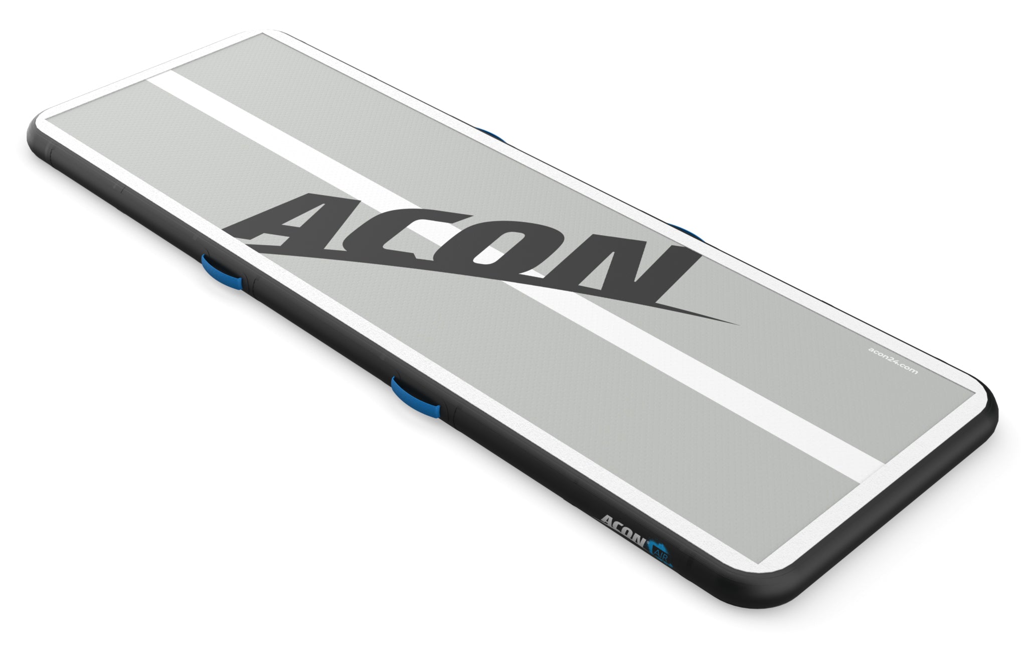 ACON Airtrack 3m valkoista taustaa vasten. Airtrackin värit ovat musta, harmaa ja valkea, ja sen päällä on suuri ACON logo