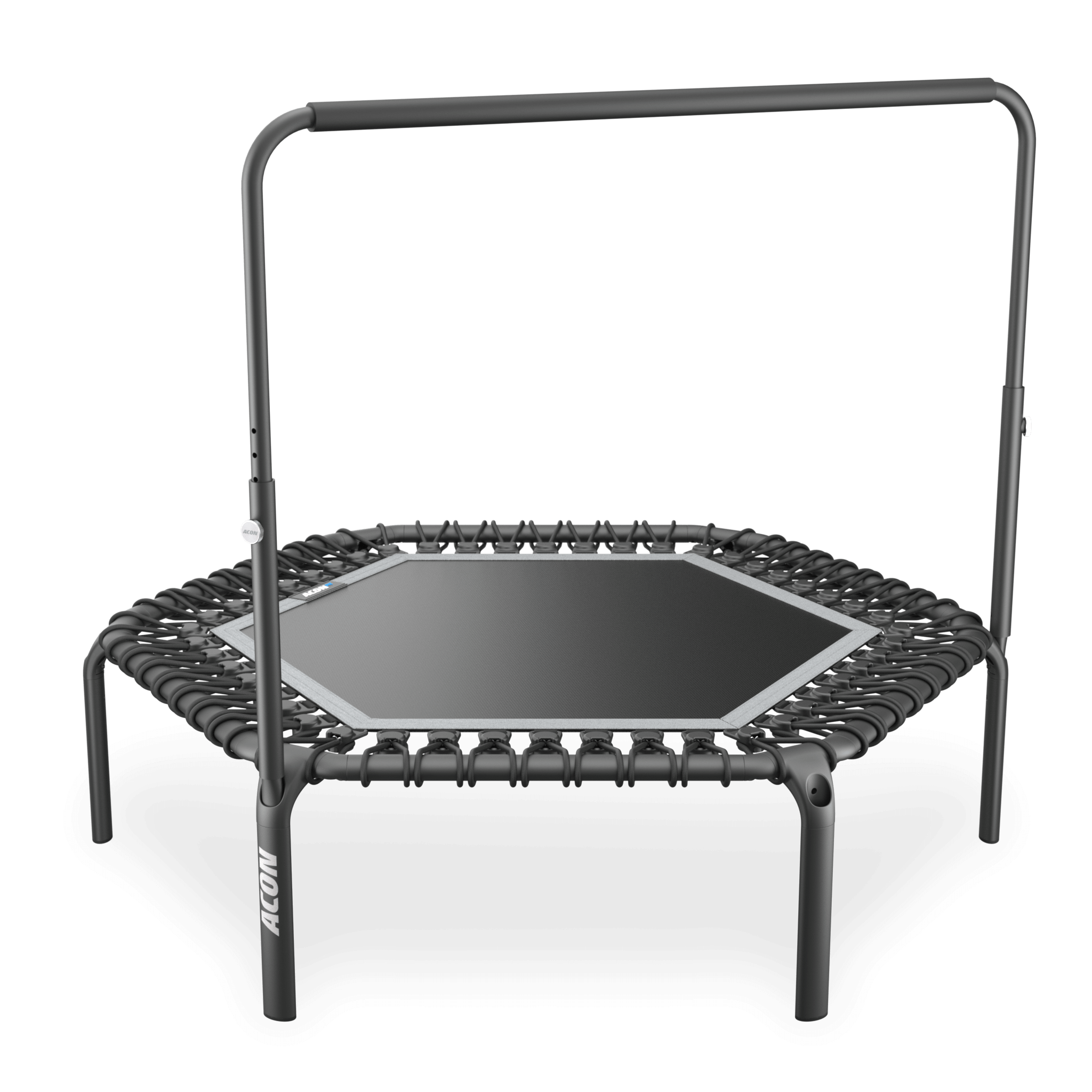 ACON Fit 1,14 m Hexagon trampoliini Balance-kahvatangolla, musta.