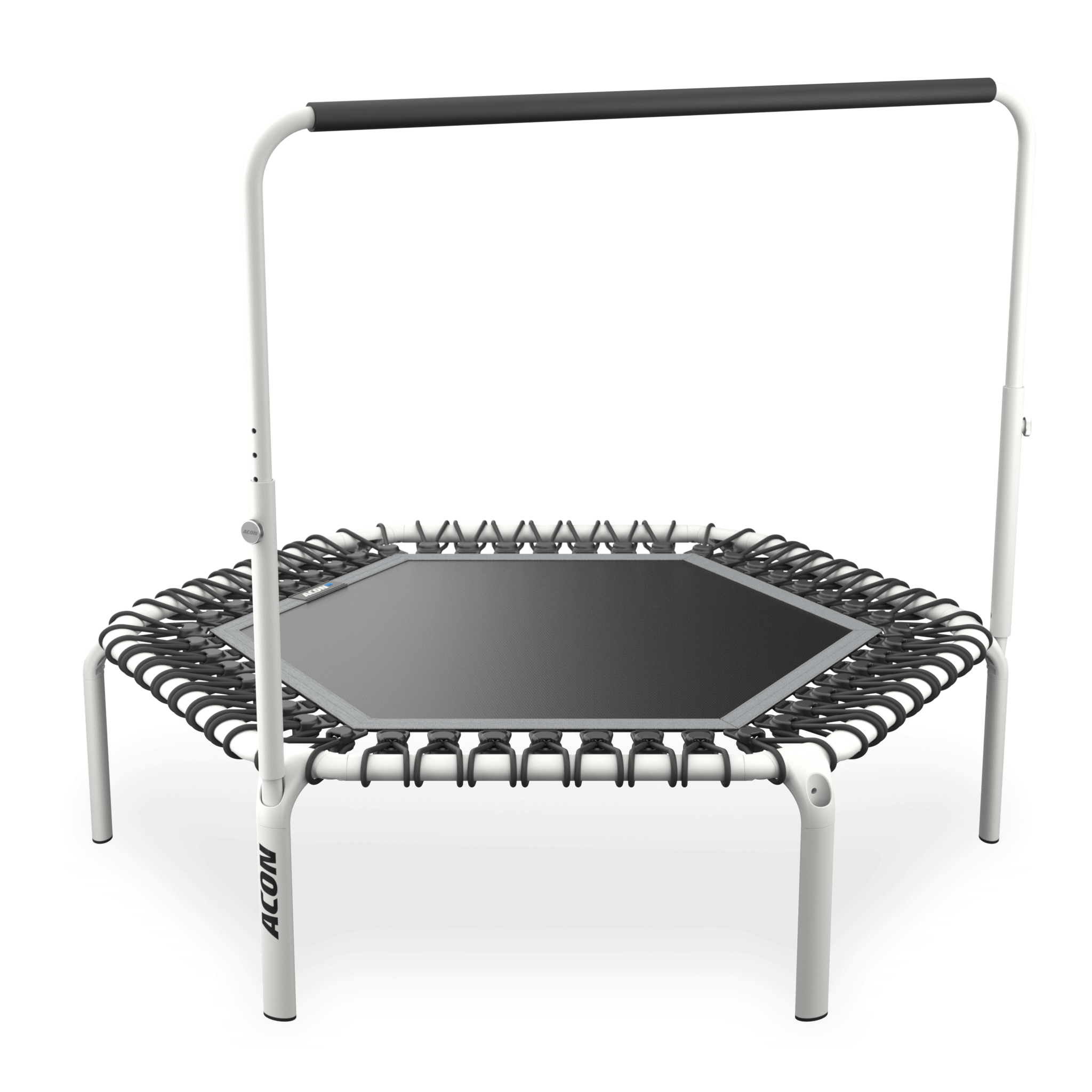 ACON Fit 1,14 m Hexagon trampoliini Balance-kahvatangolla, valkoinen.