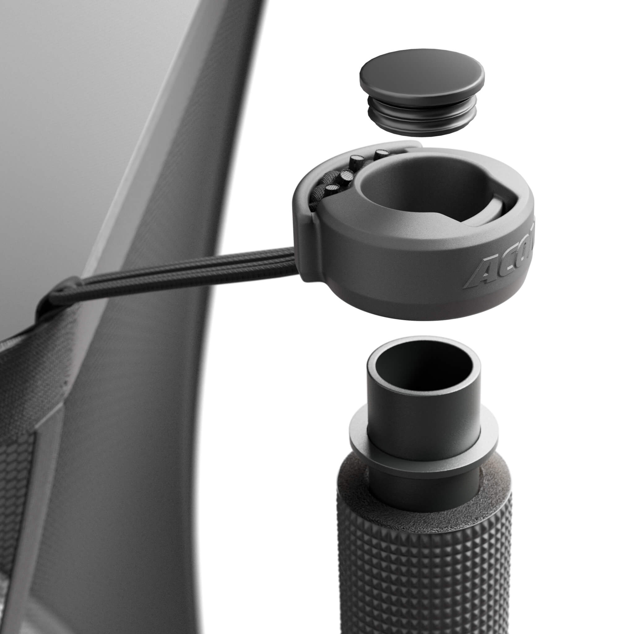 ACON Air 3,7m Pyöreä trampoliini turvaverkolla ja tikkailla (5)