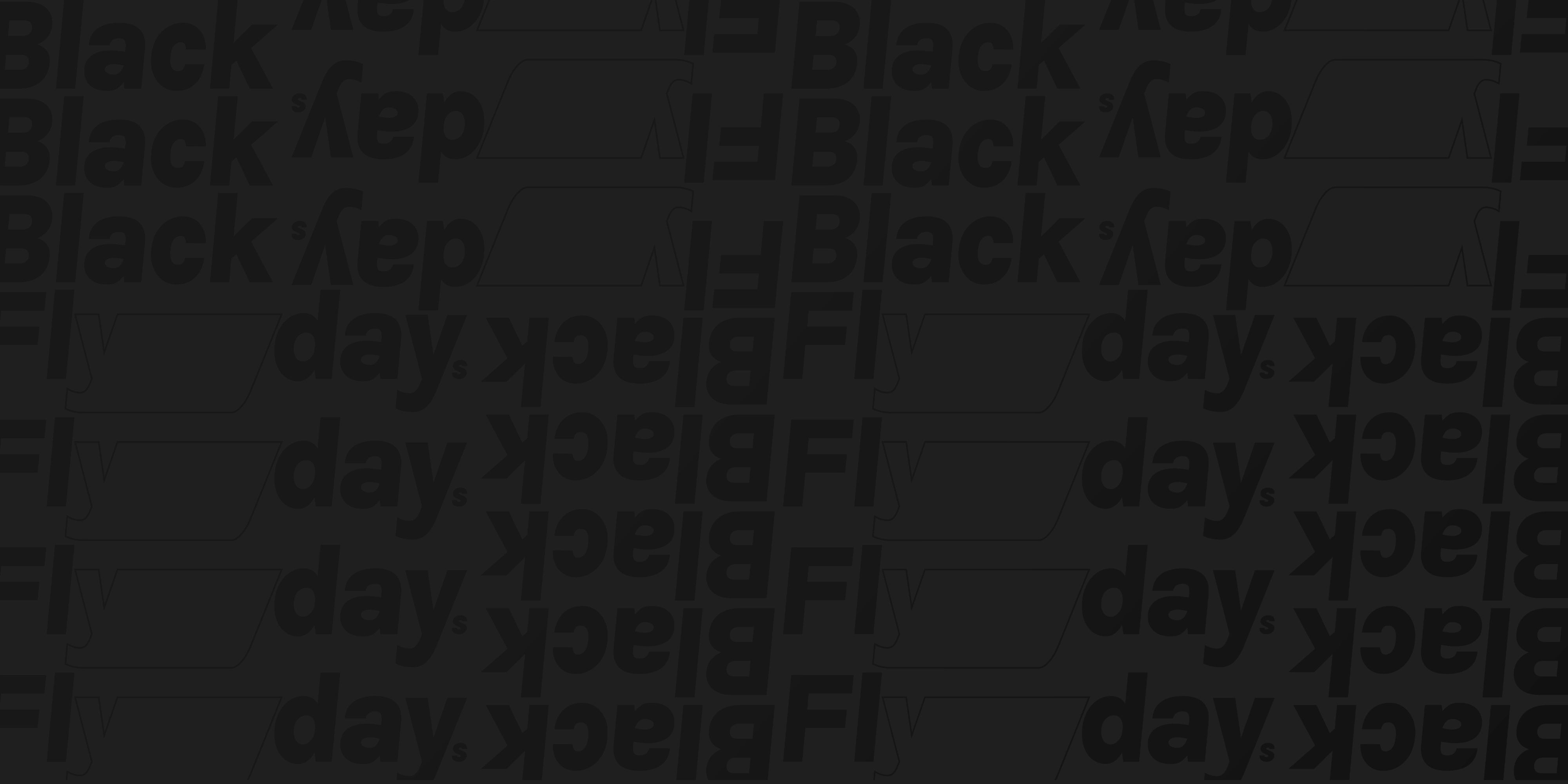 Musta tausta, jolla toistuu Black Flydays -kuvio.