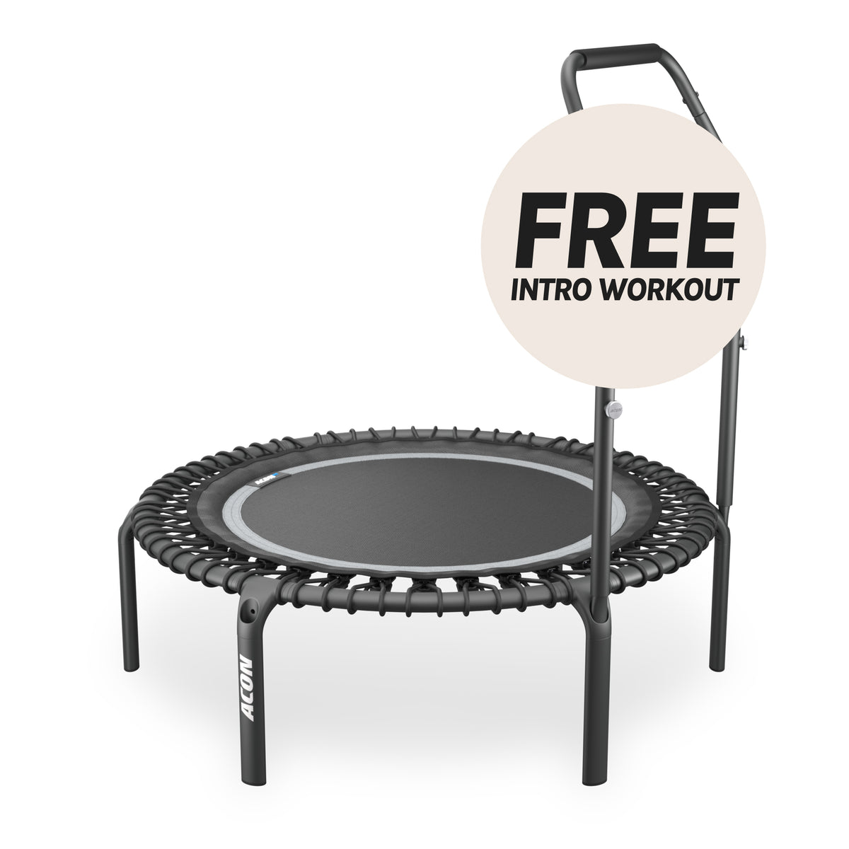 ACON Fit 1,12 m pyöreä trampoliini Active-kahvatangolla, musta.