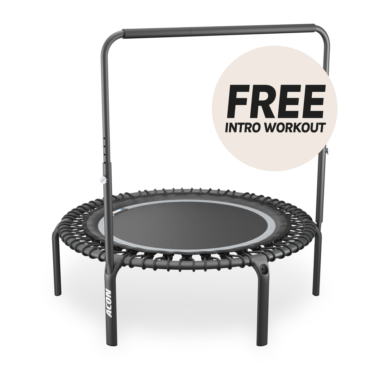 ACON Fit 1,12 m pyöreä trampoliini Balance-kahvatangolla, musta.
