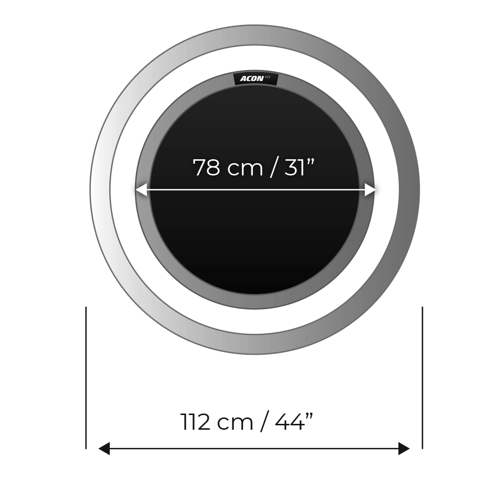 ACON FIT 1,12 m Trampoliini pyöreä, Musta.