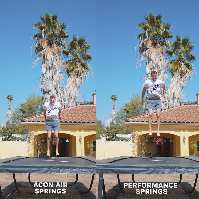 ACON Air 13 HD Performance suorakulmainen trampoliini turvaverkolla ja tikkailla (7)