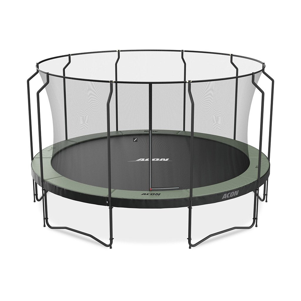 ACON Air 4,6m pyöreä trampoliini premium turvaverkolla ja tikkailla + 3.0m Airtrack (1)