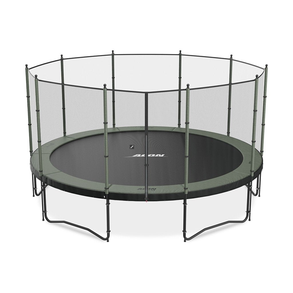ACON Air 4,6m pyöreä trampoliini standard turvaverkolla ja tikkailla + 3.0m Airtrack (1)