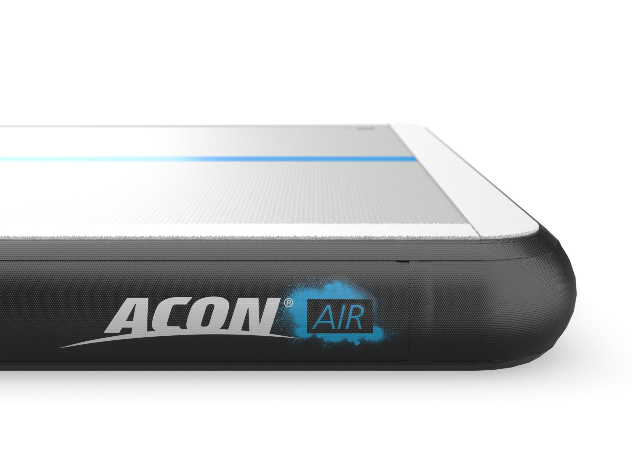Yksityiskohta: logo ACON Iso AirTrack 4x4m - acon-fi